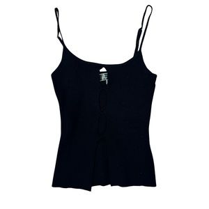 💰5/$20💵 SALE!!! Black Ribbed Tank with Cut Out Detailing🖤